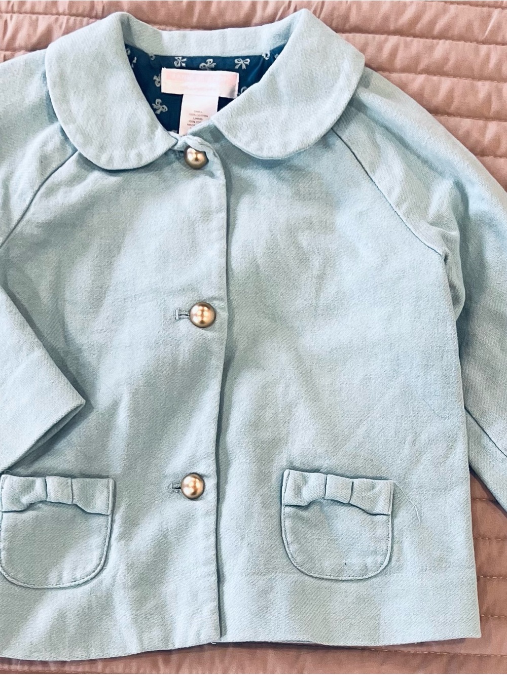 Janie and Jack Light Blue Peter Pan Collar Pea Coat